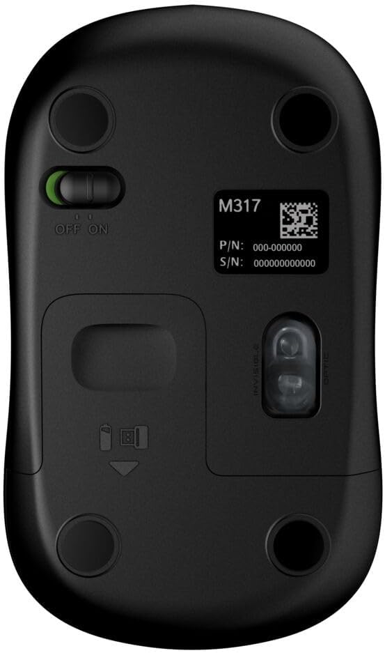 Logitech M317 Wireless Mouse, 2.4 GHz with USB Receiver, 1000 DPI Optical Tracking, 12 Month Battery, Compatible with PC, Mac, Laptop, Chromebook - Light Steel