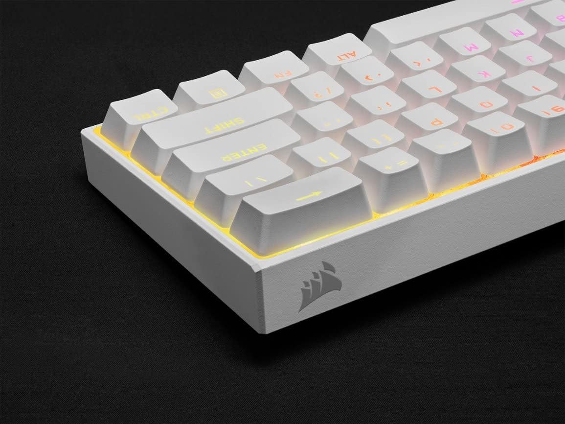 Corsair - K65 RGB Mini Wired 60% Mechanical Keyboard in White