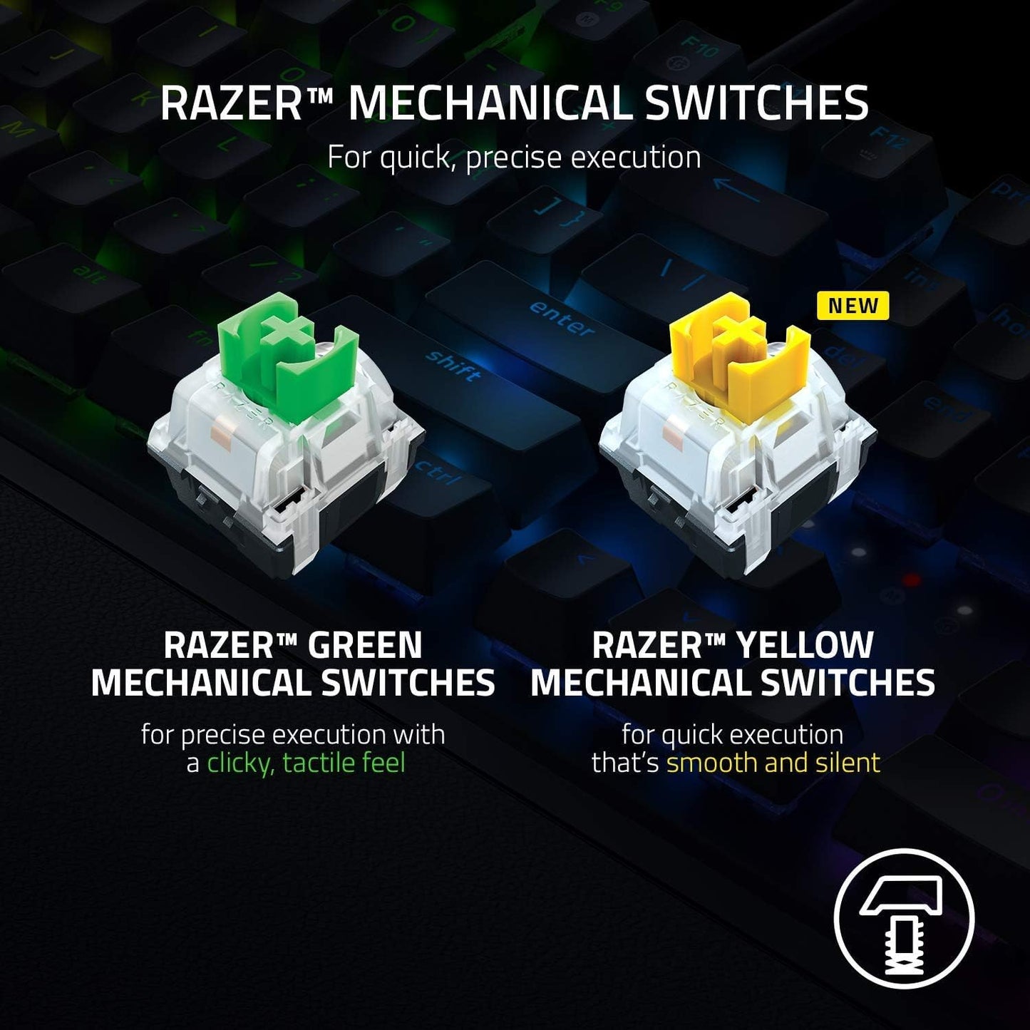 Razer BlackWidow V3 Mechanical Gaming Keyboard: Green Mechanical Switches - Tactile & Clicky - Chroma RGB Lighting - Compact Form Factor - Programmable Macro Functionality - USB Passthrough