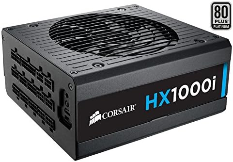 Corsair HX1000i 1000 W 80 Plus Platinum Certified 140 mm Fan Thermally Controlled Power Supply Unit - Black CP-9020074