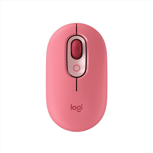 Logitech POP Mouse, Wireless Mouse with Customizable Emojis, SilentTouch Technology, Precision/Speed Scroll, Compact Design, Bluetooth, Multi-Device, OS Compatible - Heartbreaker Rose
