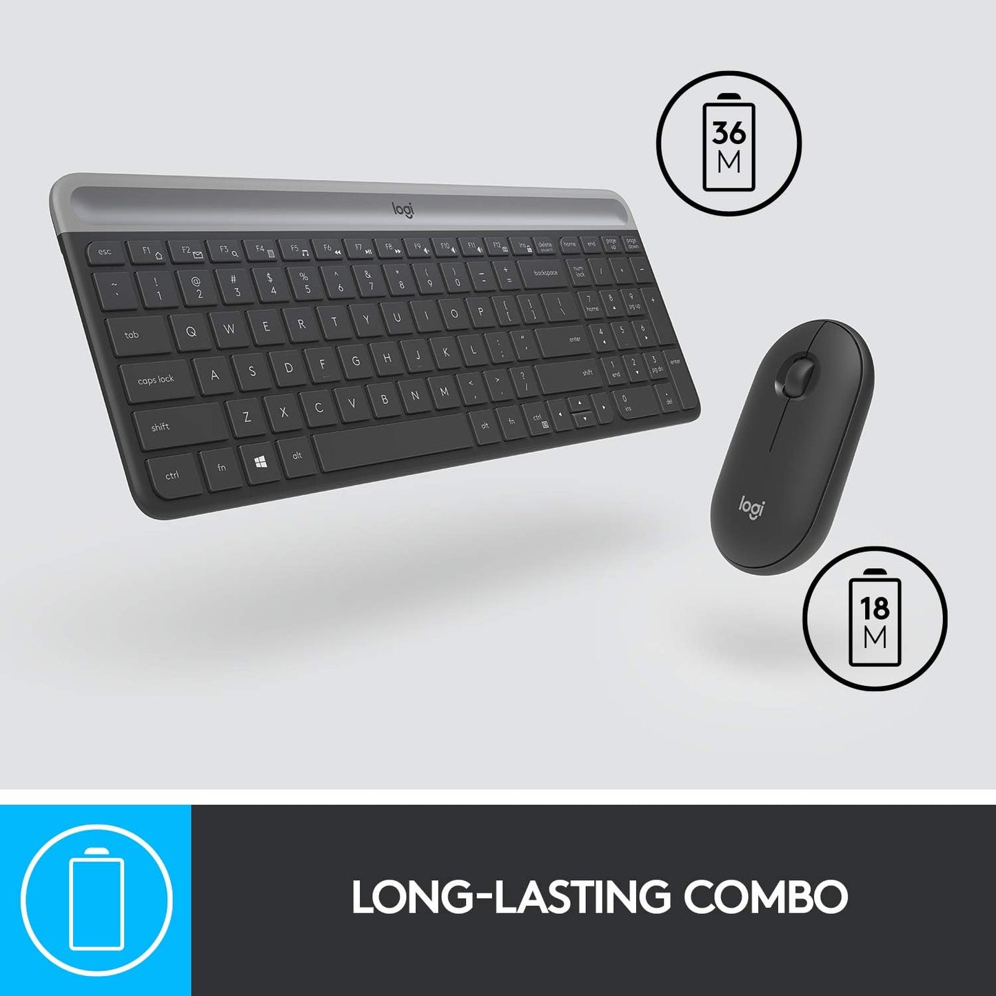 Logitech MK470 Slim Wireless Keyboard and Mouse Combo Graphite