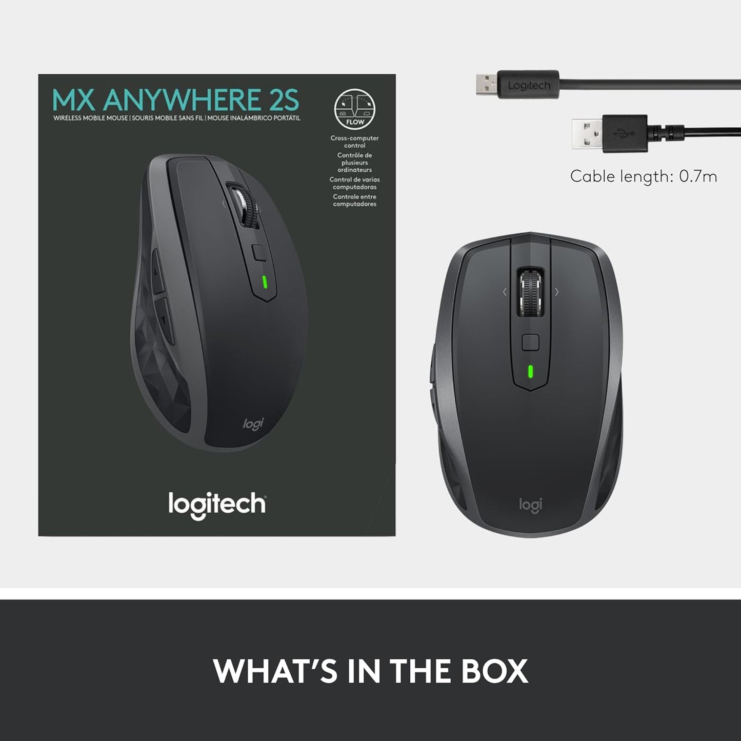 Logitech - MX Anywhere 2S Wireless Laser Mouse - Black