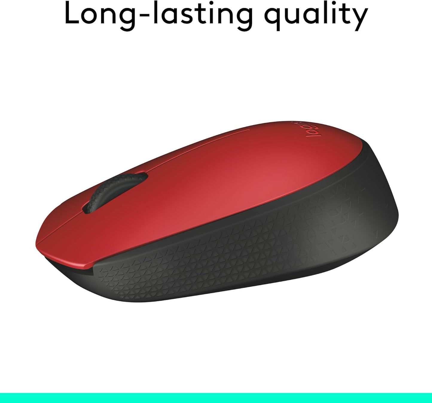 Logitech M170 Wireless Mouse for PC, Mac, Laptop, 2.4 GHz with USB Mini Receiver, Optical Tracking, 12-Months Battery Life, Ambidextrous - Red