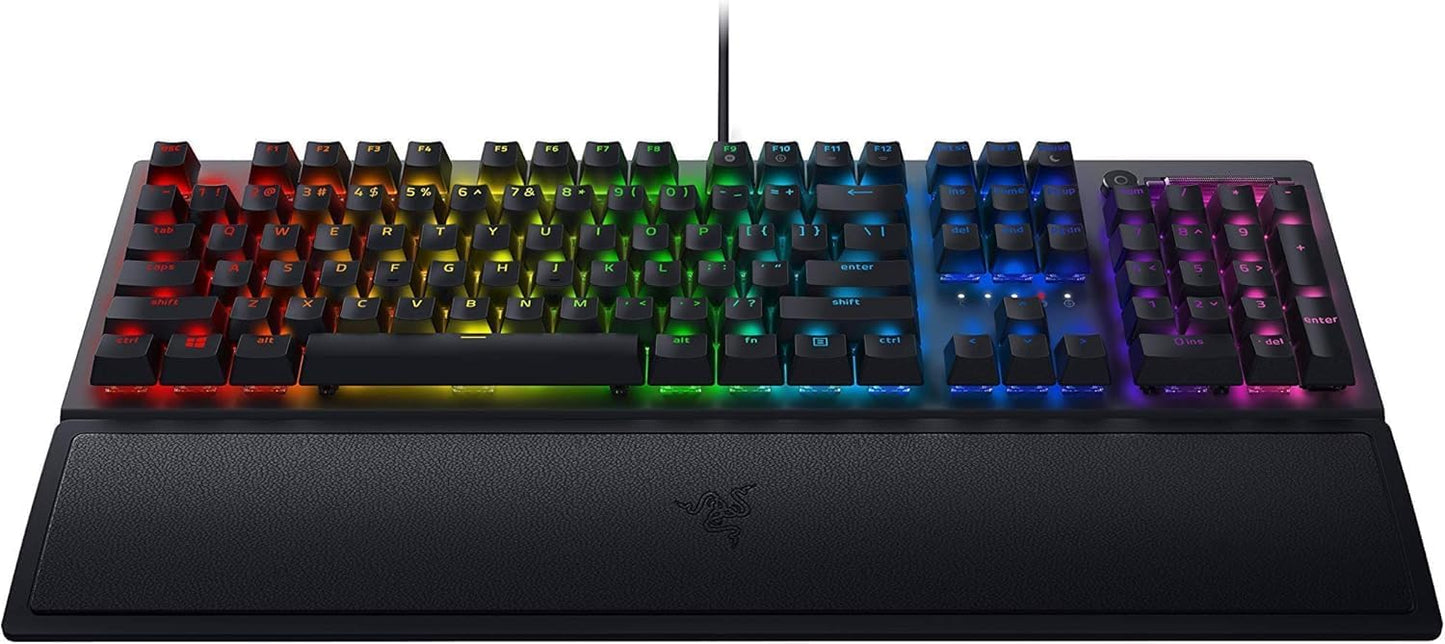 Razer BlackWidow V3 Mechanical Gaming Keyboard: Green Mechanical Switches - Tactile & Clicky - Chroma RGB Lighting - Compact Form Factor - Programmable Macro Functionality - USB Passthrough