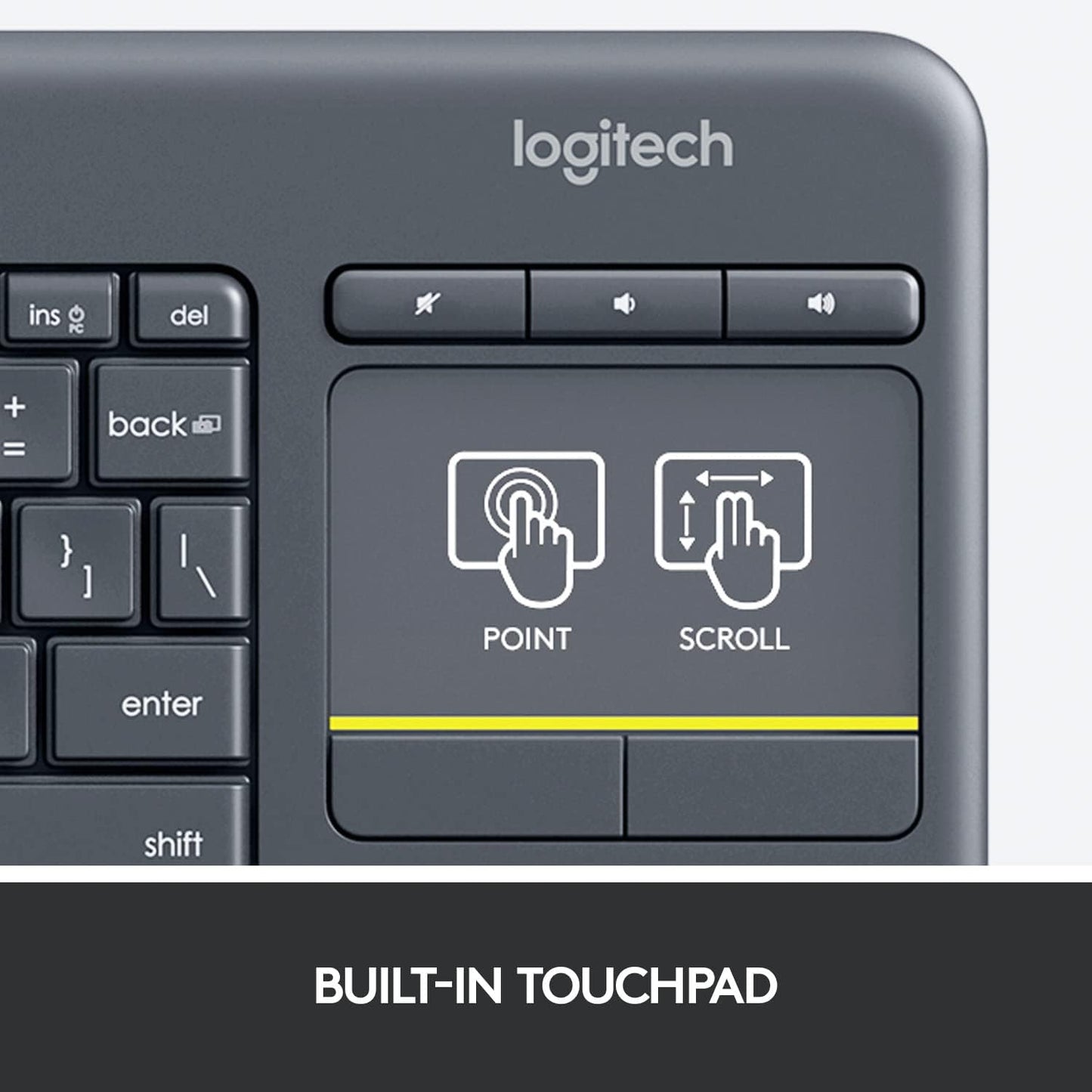 Logitech K400 Plus Keyboard - Black