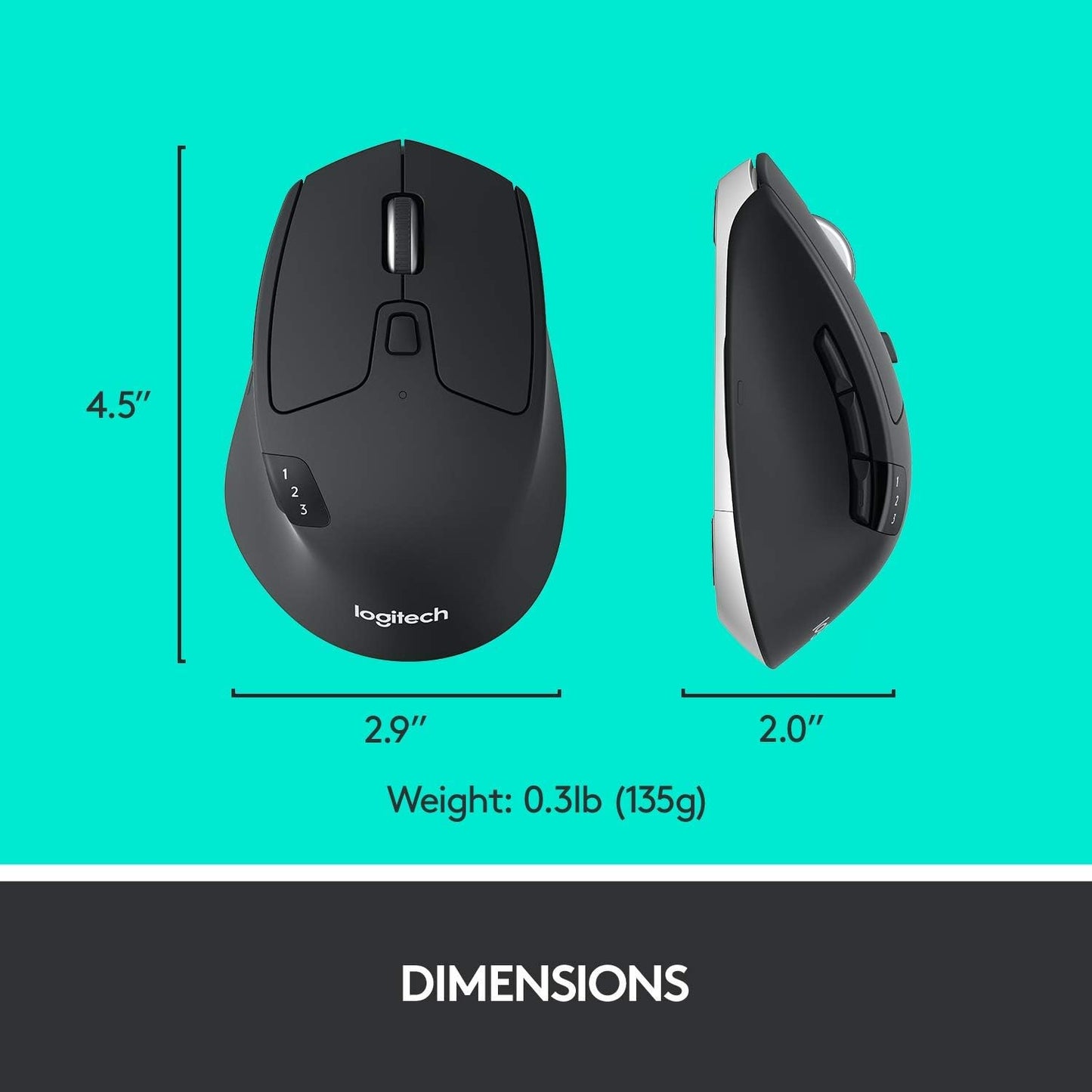 Logitech M720 Wireless Triathlon Mouse Black