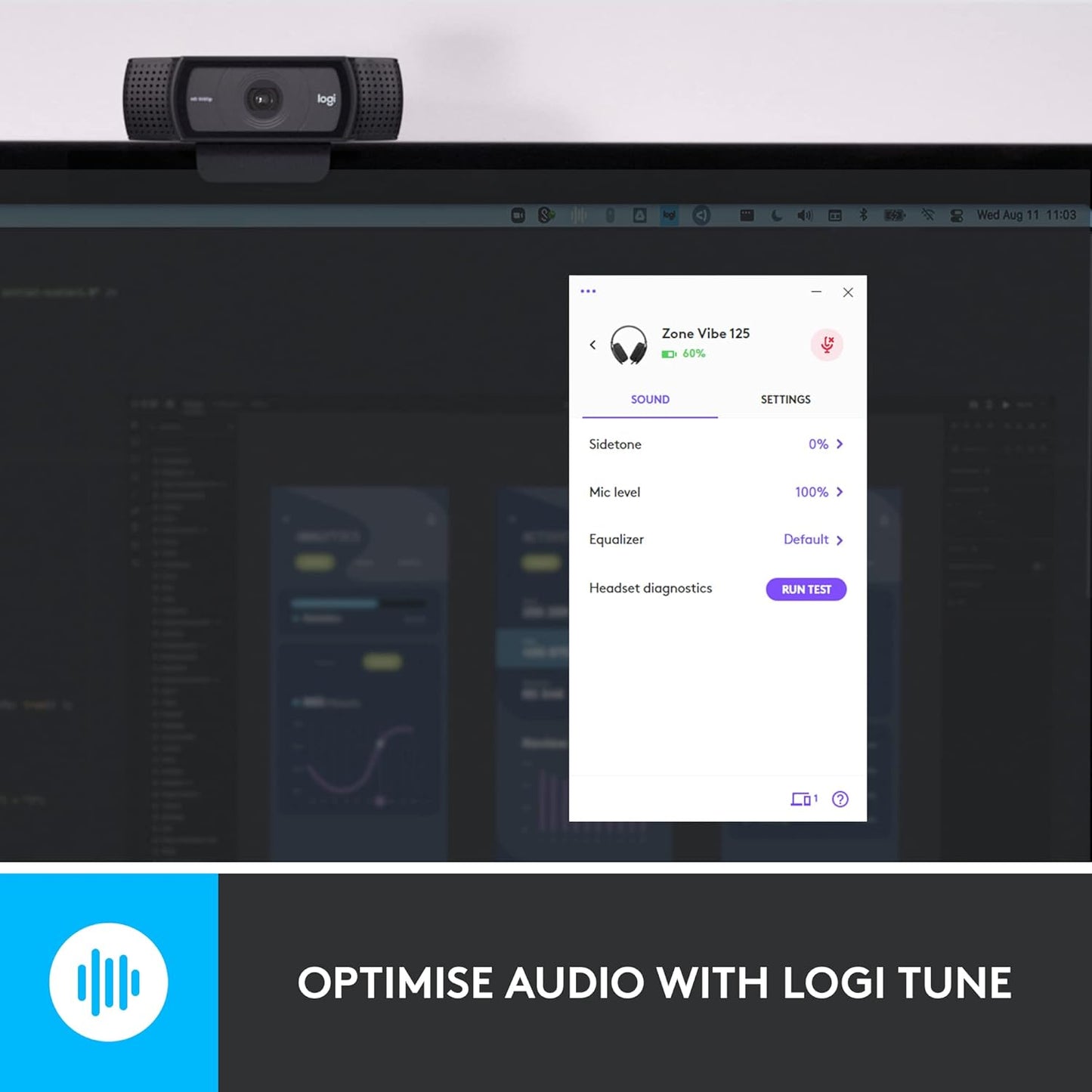 Logitech Zone Vibe 125 Wireless Headphones with Noise-Canceling Microphone, Bluetooth, USB-A Receiver; Works with Zoom, Google Voice, Google Meet, Mac/PC - Graphite