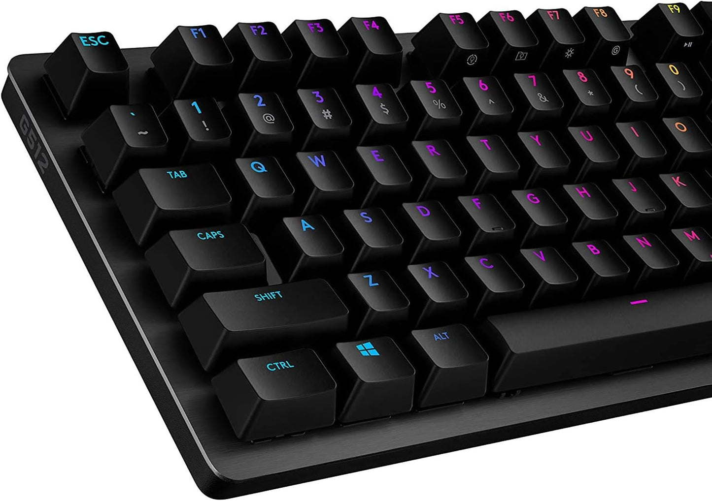 Logitech G512 Lightsync RGB Mechanical Gaming Keyboard, Carbon English Layout GX Blue Switch, Brushed Aluminum Case, USB Pass Through
