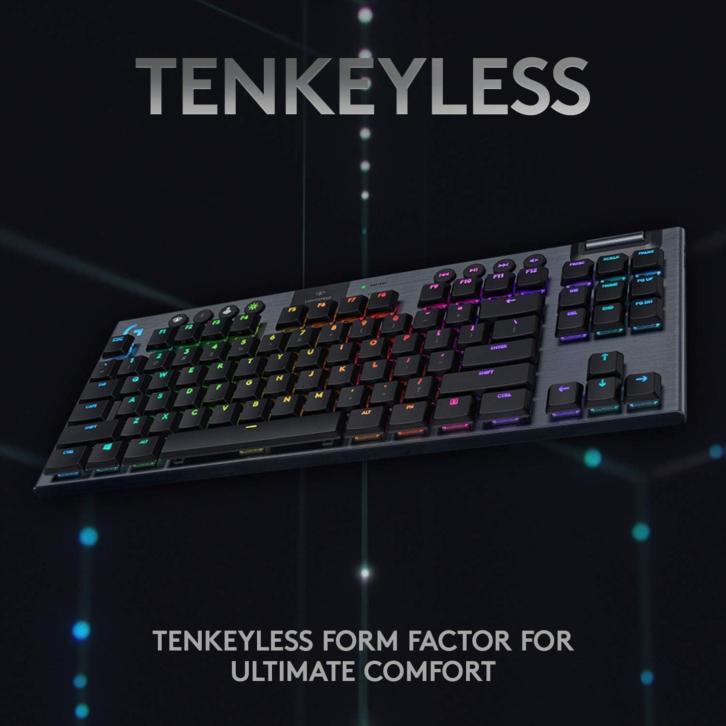 Logitech G915 Tenkeyless Lightspeed Wireless RGB Mechanical Gaming Keyboard - Tactile, Black