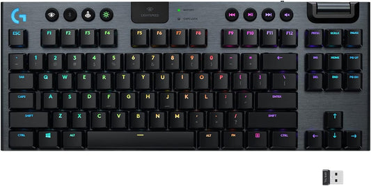 Logitech G915 Tenkeyless Lightspeed Wireless RGB Mechanical Gaming Keyboard - Tactile, Black