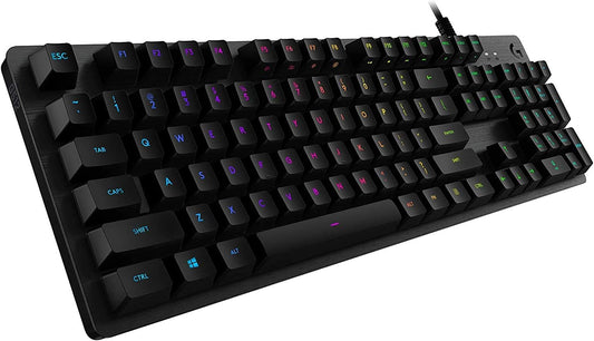 Logitech G512 Lightsync RGB Mechanical Gaming Keyboard, Carbon English Layout GX Blue Switch, Brushed Aluminum Case, USB Pass Through