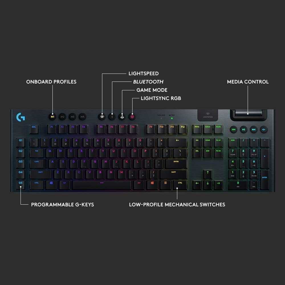 Logitech G915 Wireless Mechanical Gaming Keyboard - Linear