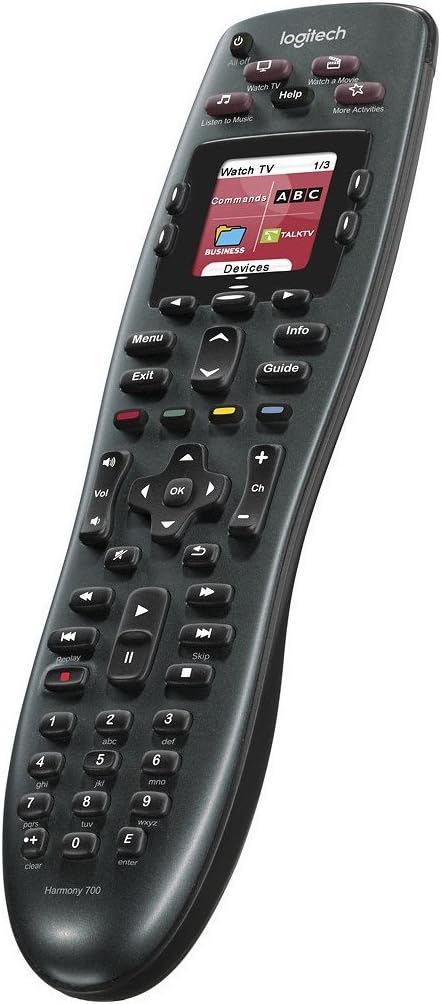 Logitech 915-000162 Harmony 700 Rechargeable Remote with Color Screen (Black)