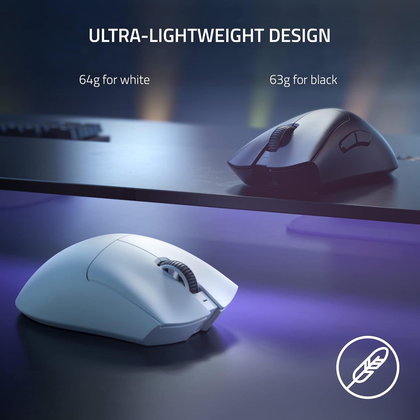 Razer DeathAdder V3 Pro Gaming Mouse- White