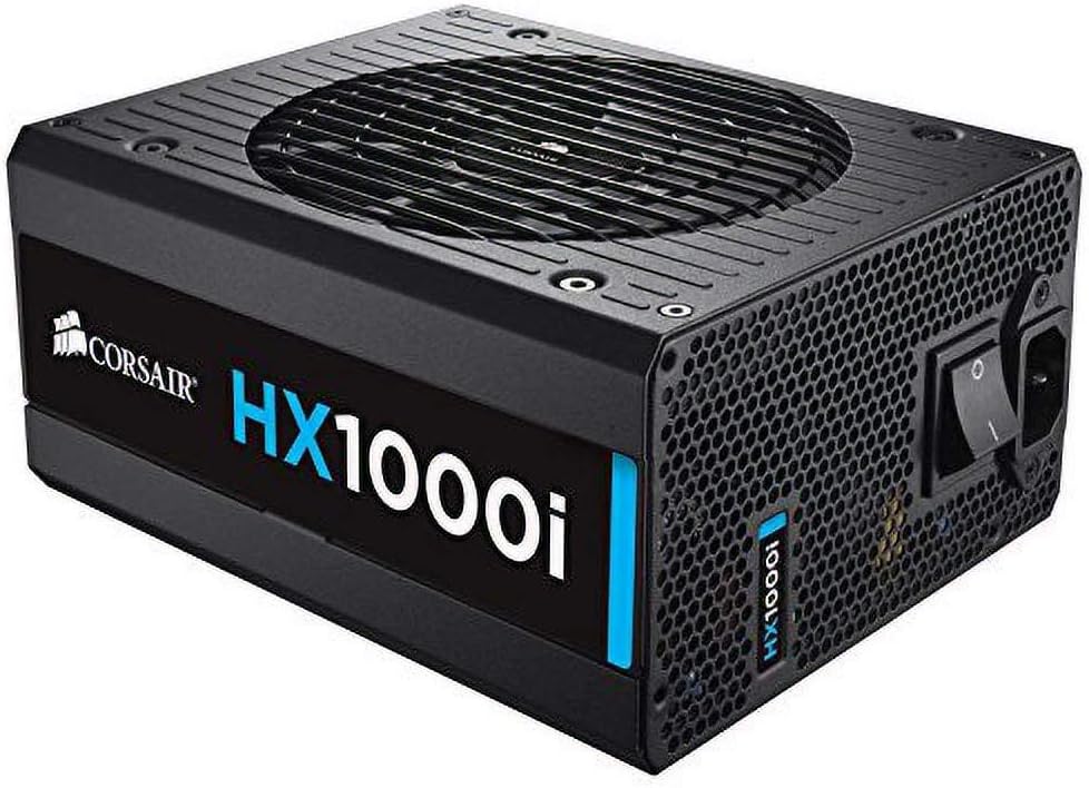 Corsair HX1000i 1000 W 80 Plus Platinum Certified 140 mm Fan Thermally Controlled Power Supply Unit - Black CP-9020074