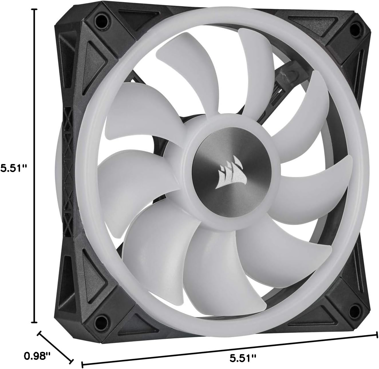 Corsair 140mm RGB LED Fan, Dual Pack with Lighting Node Core - Black