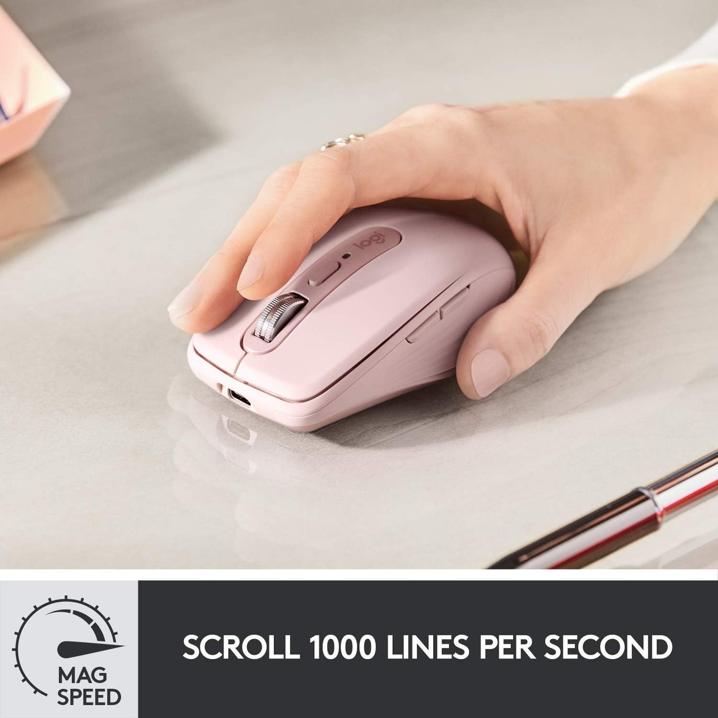 Logitech MX Anywhere 3 Wireless Mouse- Rose