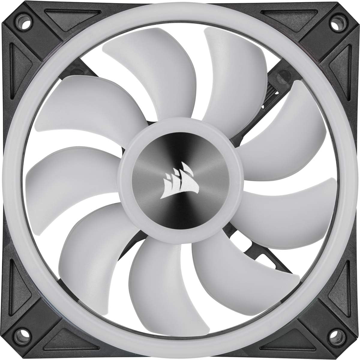 Corsair 140mm RGB LED Fan, Dual Pack with Lighting Node Core - Black