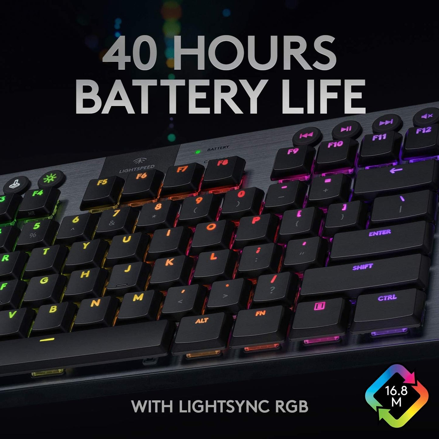 Logitech G915 Tenkeyless Lightspeed Wireless RGB Mechanical Gaming Keyboard - Tactile, Black
