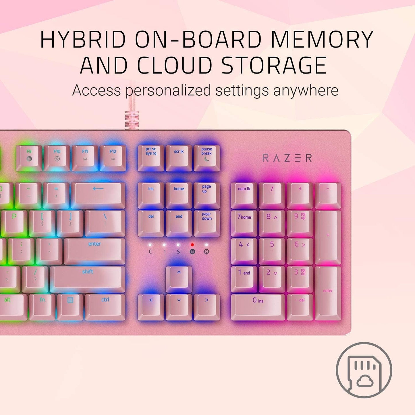 Razer - Huntsman Wired Gaming Opto-Mechanical Switch Keyboard with Chroma Back Lighting - Quartz Pink