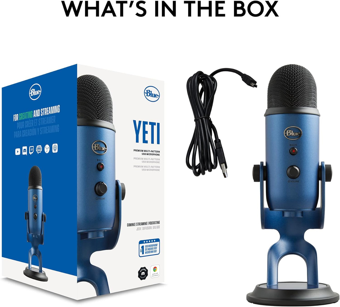 Logitech for Creators Blue Yeti USB Microphone-Midnight Blue