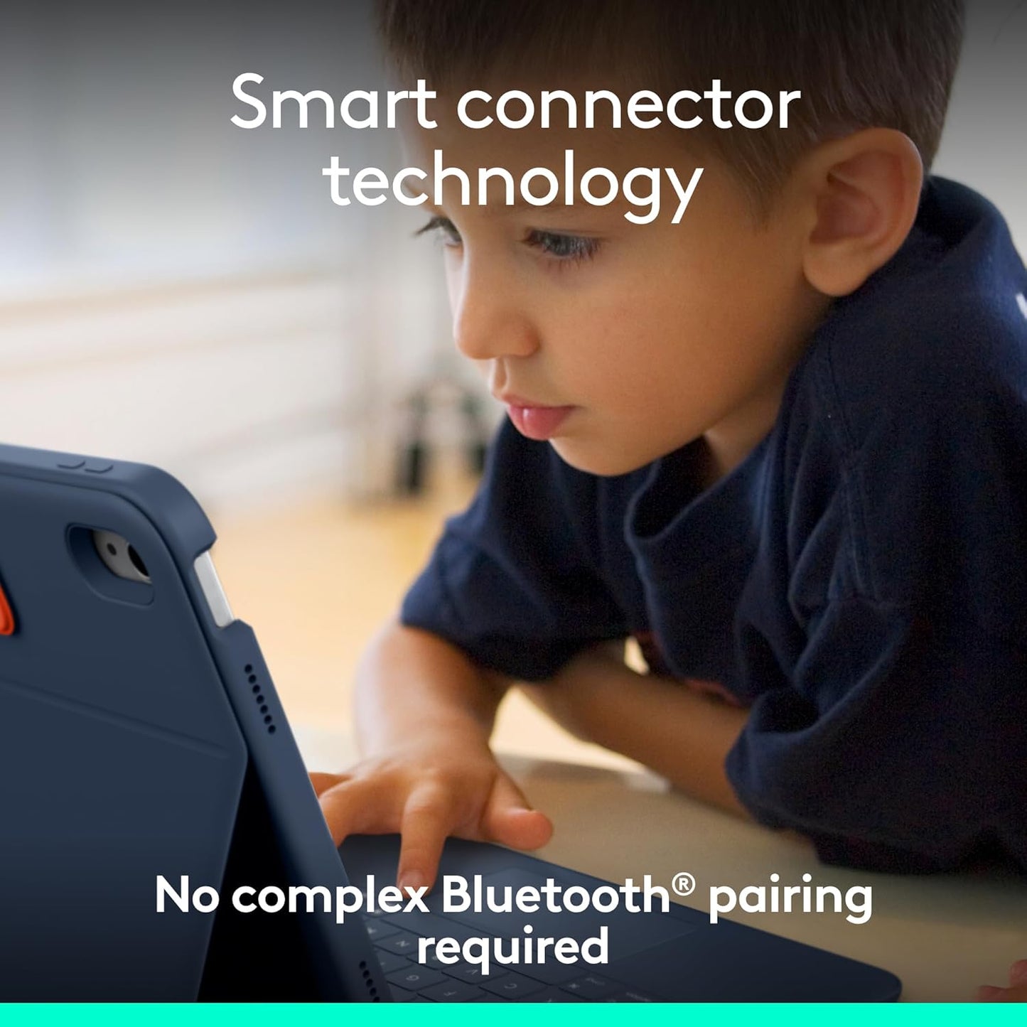 Logitech Rugged Combo 4 Touch Keyboard Case with Trackpad and Smart Connector for iPad (10th Generation) - Classic Blue