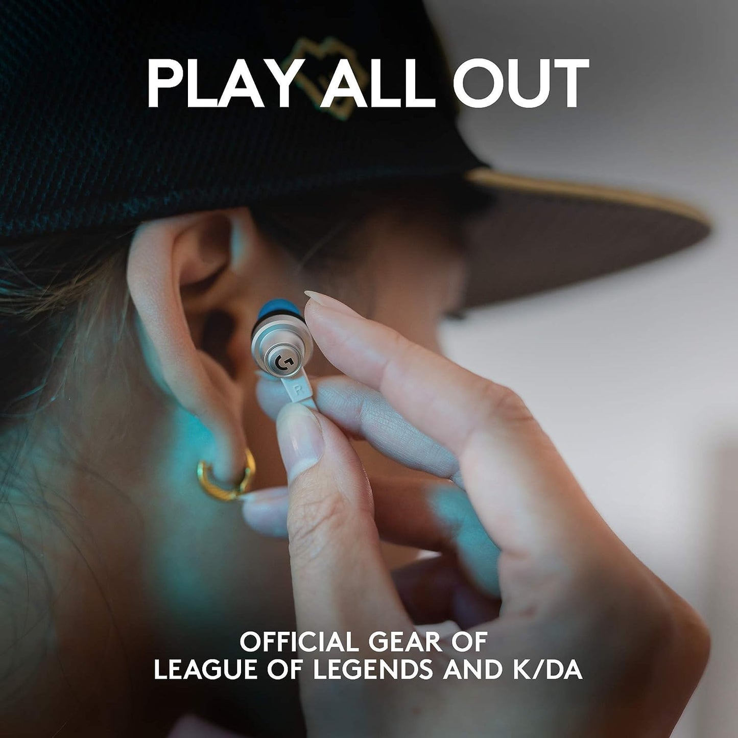 Logitech G333 K/DA Gaming Earphones - in-Line Mic and Controls - Gaming-Grade Dual Drivers - Durable Aluminum Housing - Official League of Legends KDA Gaming Gear