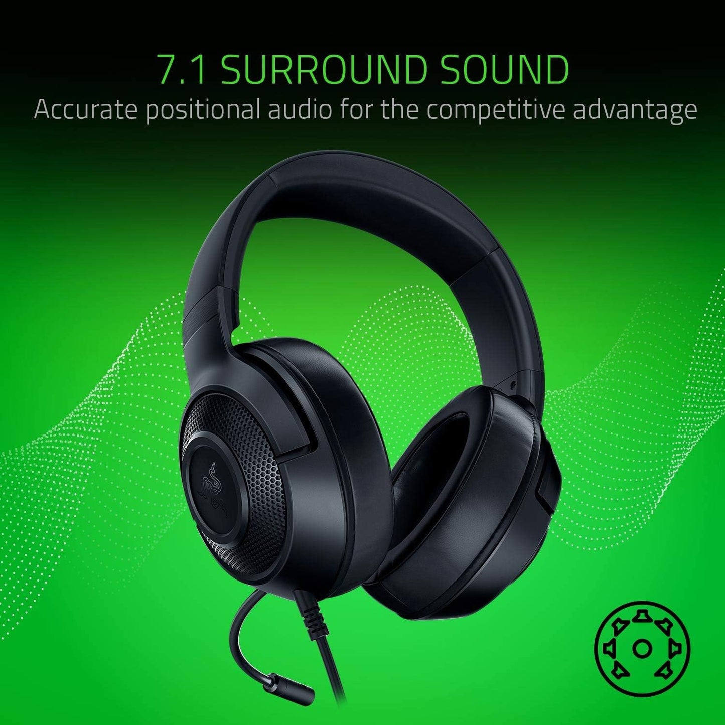 Razer Kraken X Lite Wired 7.1 Gaming Headset Black
