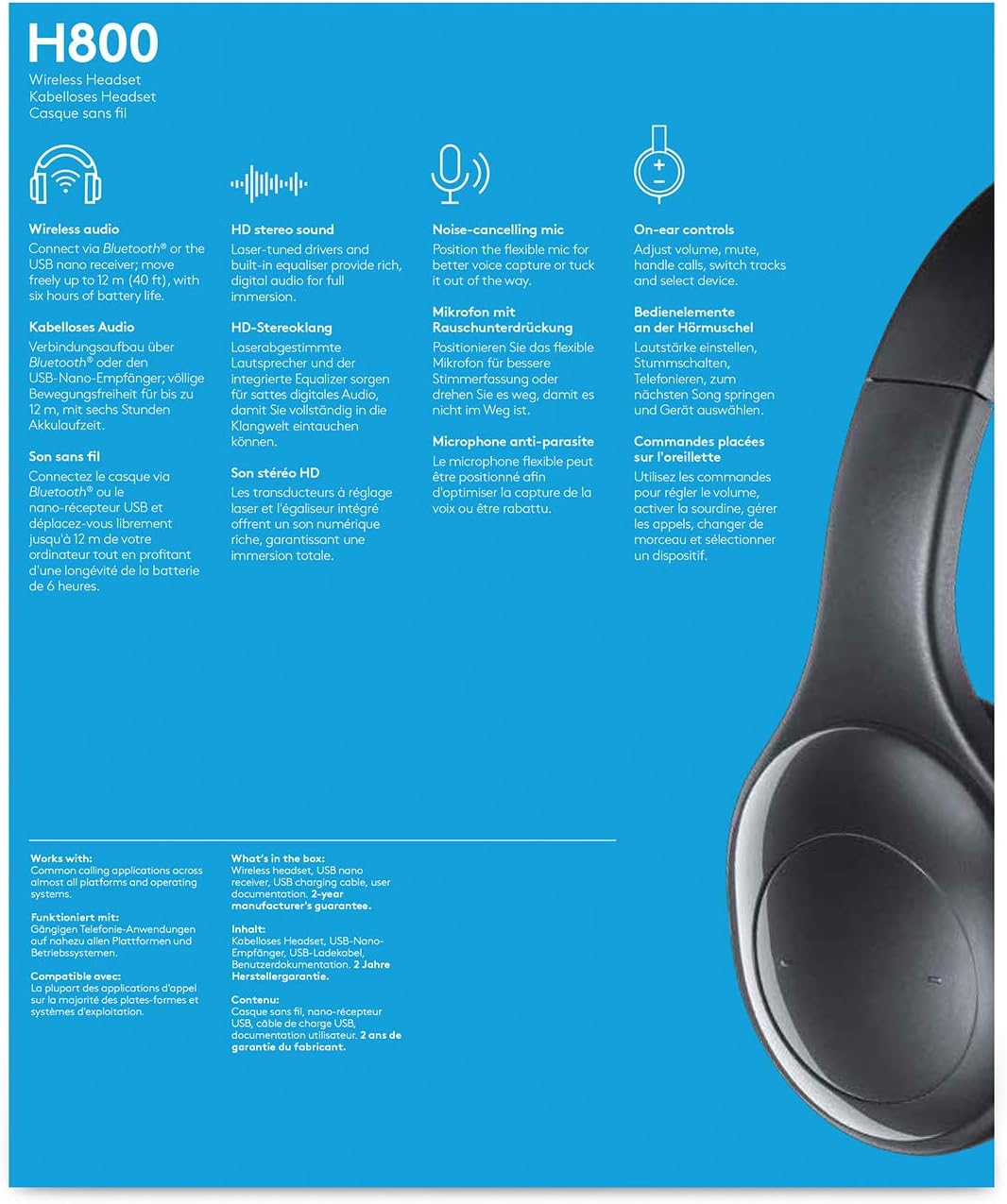 Logitech H800 Wireless Headset For Pc And Mac