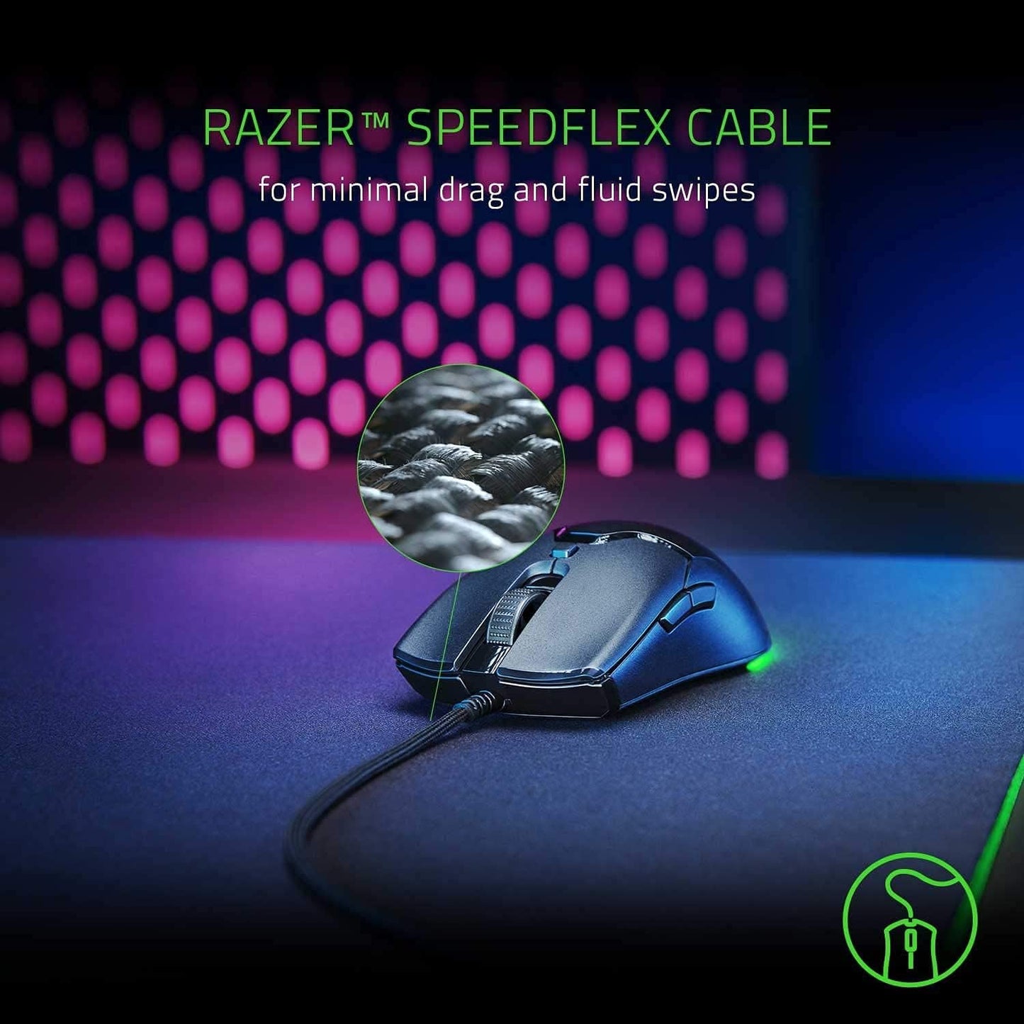 Razer Viper Mini - Wired Gaming Mouse for PC/Mac (Ultralight 61g, Ambidextrous, Speedflex Cable, 8500 DPI Optical Sensor, Chroma RGB Illumination) Black