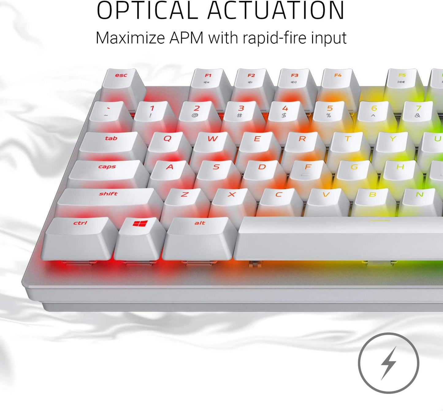 Razer Huntsman Mercury Ed. - Mechanical Gaming Keyboard with Opto-Mechanical Switches, Lifetime of 100 Million Keystrokes, RGB Chroma Lighting - US Layout - Mercury/White