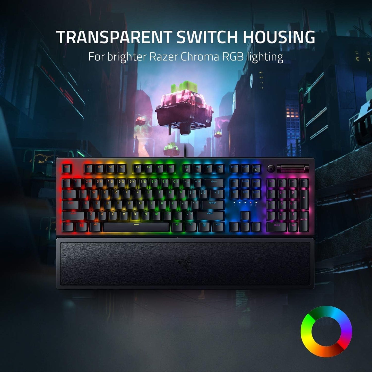 Razer BlackWidow V3 Mechanical Gaming Keyboard: Green Mechanical Switches - Tactile & Clicky - Chroma RGB Lighting - Compact Form Factor - Programmable Macro Functionality - USB Passthrough