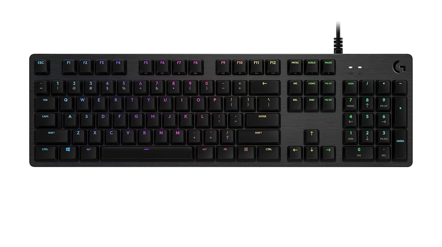 Logitech G513 Carbon LIGHTSYNC RGB Mechanical Gaming Keyboard with GX Blue Switches - Clicky