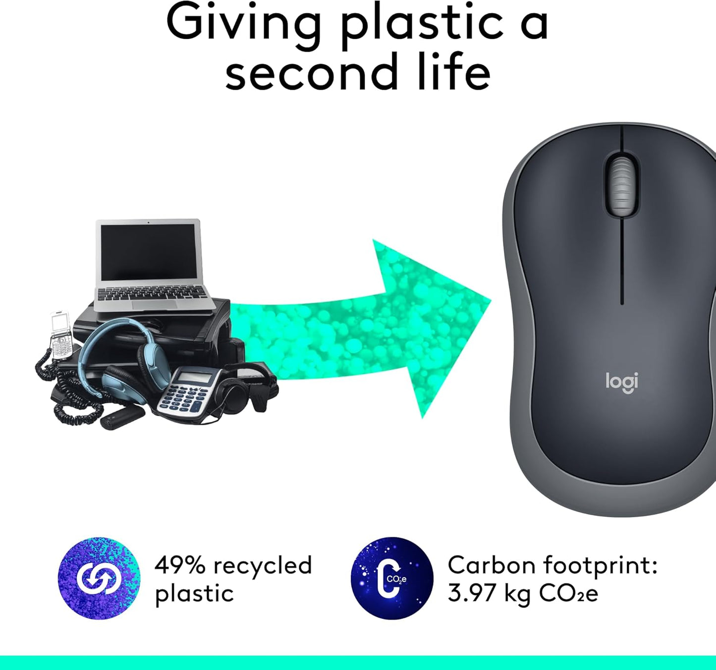 Logitech M185 Wireless Mouse Swift Grey