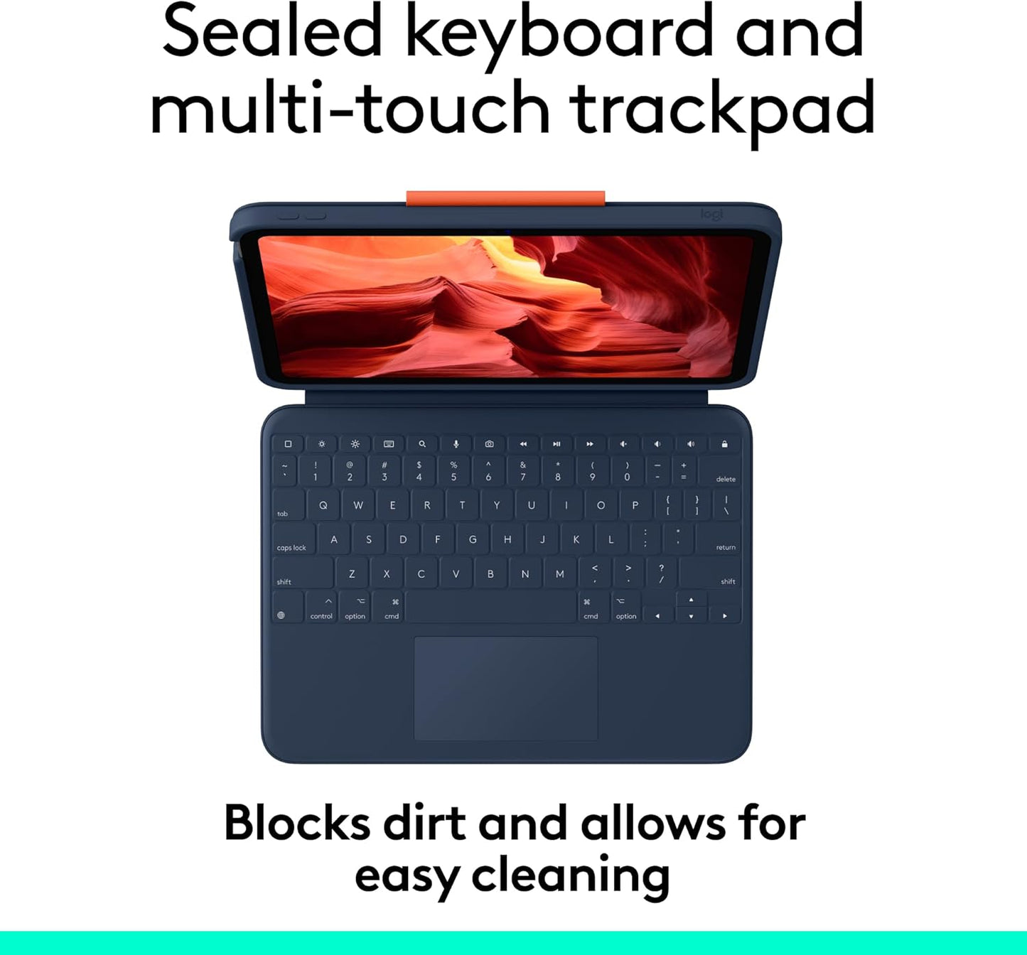 Logitech Rugged Combo 4 Touch Keyboard Case with Trackpad and Smart Connector for iPad (10th Generation) - Classic Blue