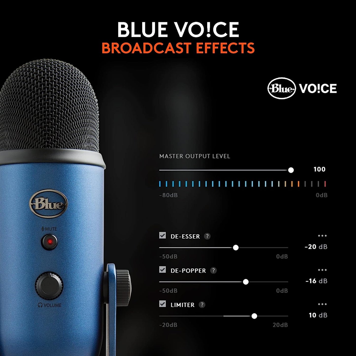 Logitech for Creators Blue Yeti USB Microphone-Midnight Blue