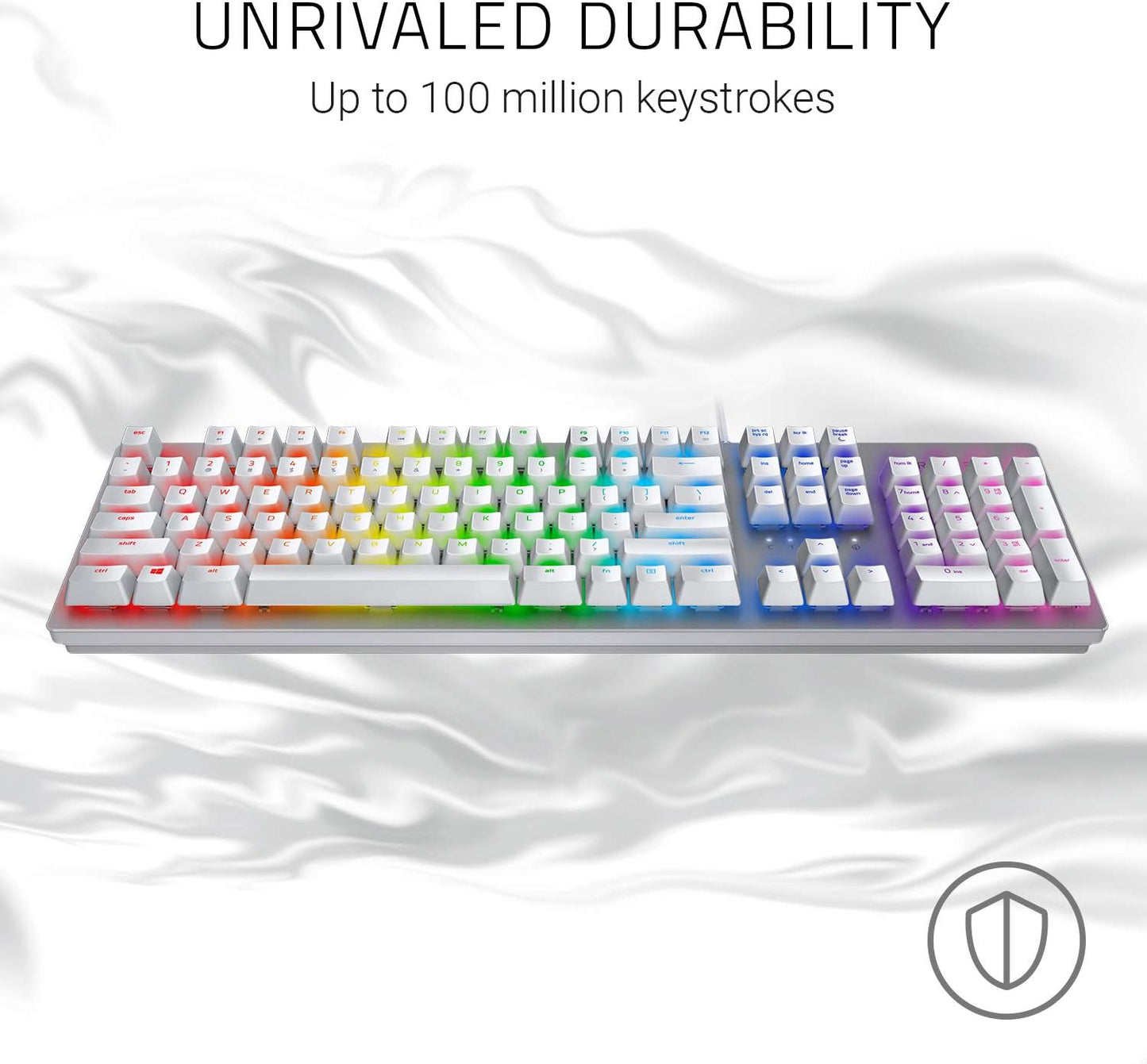 Razer Huntsman Mercury Ed. - Mechanical Gaming Keyboard with Opto-Mechanical Switches, Lifetime of 100 Million Keystrokes, RGB Chroma Lighting - US Layout - Mercury/White