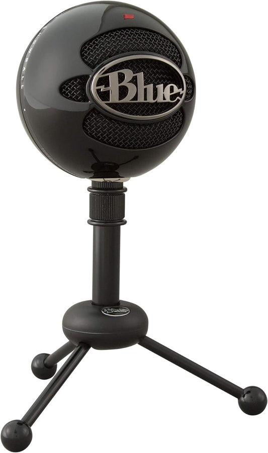Blue Snowball USB Microphone for PC, Mac, Gaming, Recording, Streaming, Podcasting, Condenser Mic with Cardioid and Omnidirectional Pickup Patterns, Stylish Retro Design – Black