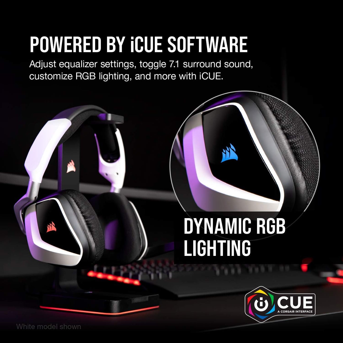 Corsair VOID RGB Elite Wireless Premium Gaming Headset with 7.1 Surround Sound, Carbon