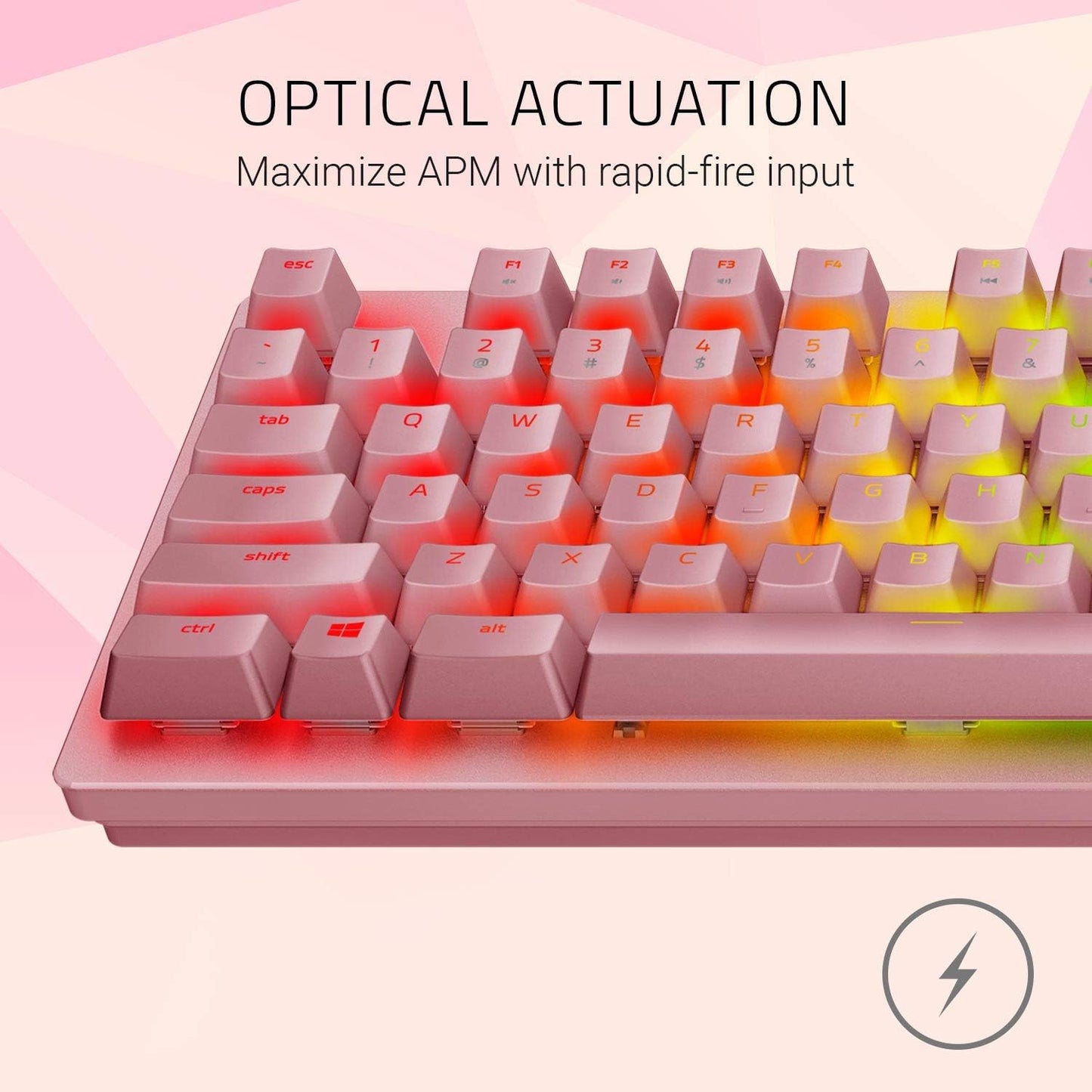 Razer - Huntsman Wired Gaming Opto-Mechanical Switch Keyboard with Chroma Back Lighting - Quartz Pink