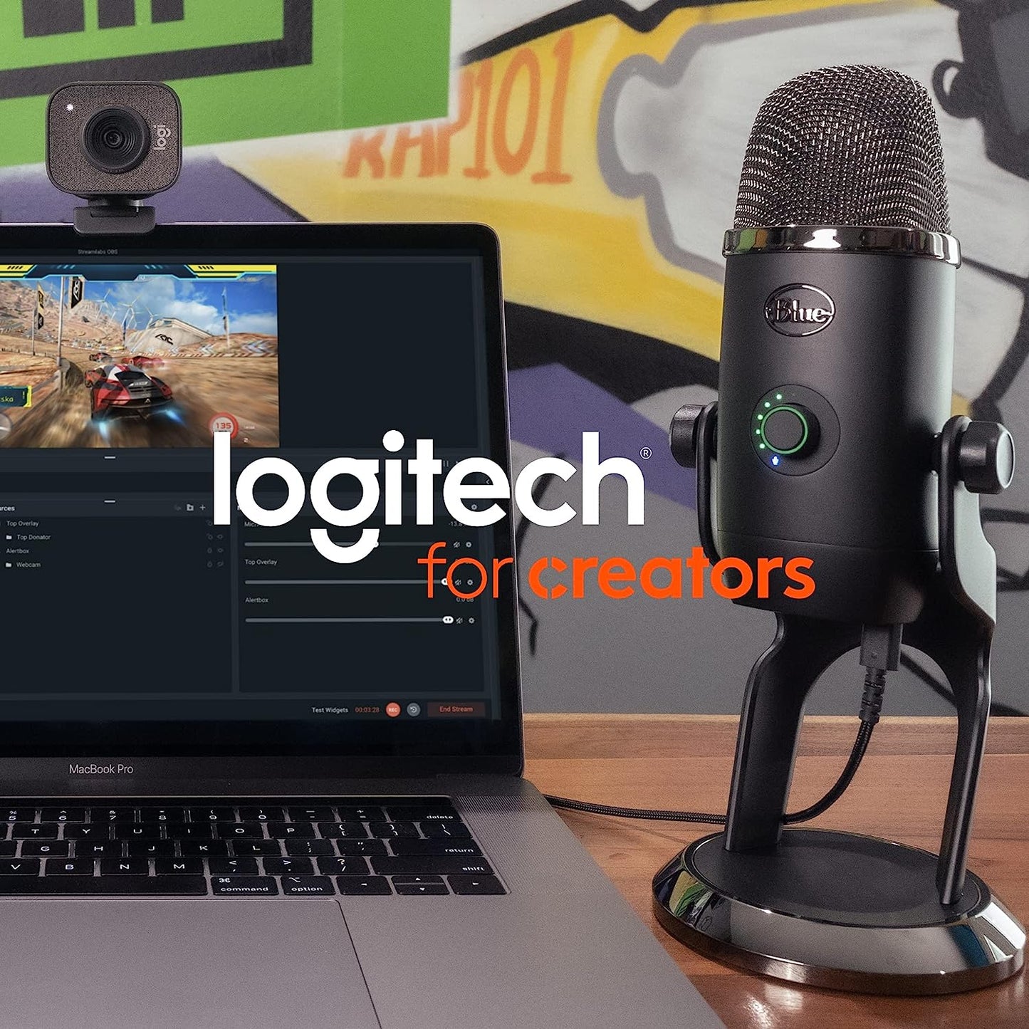Logitech for Creators Blue Yeti USB Microphone-Midnight Blue