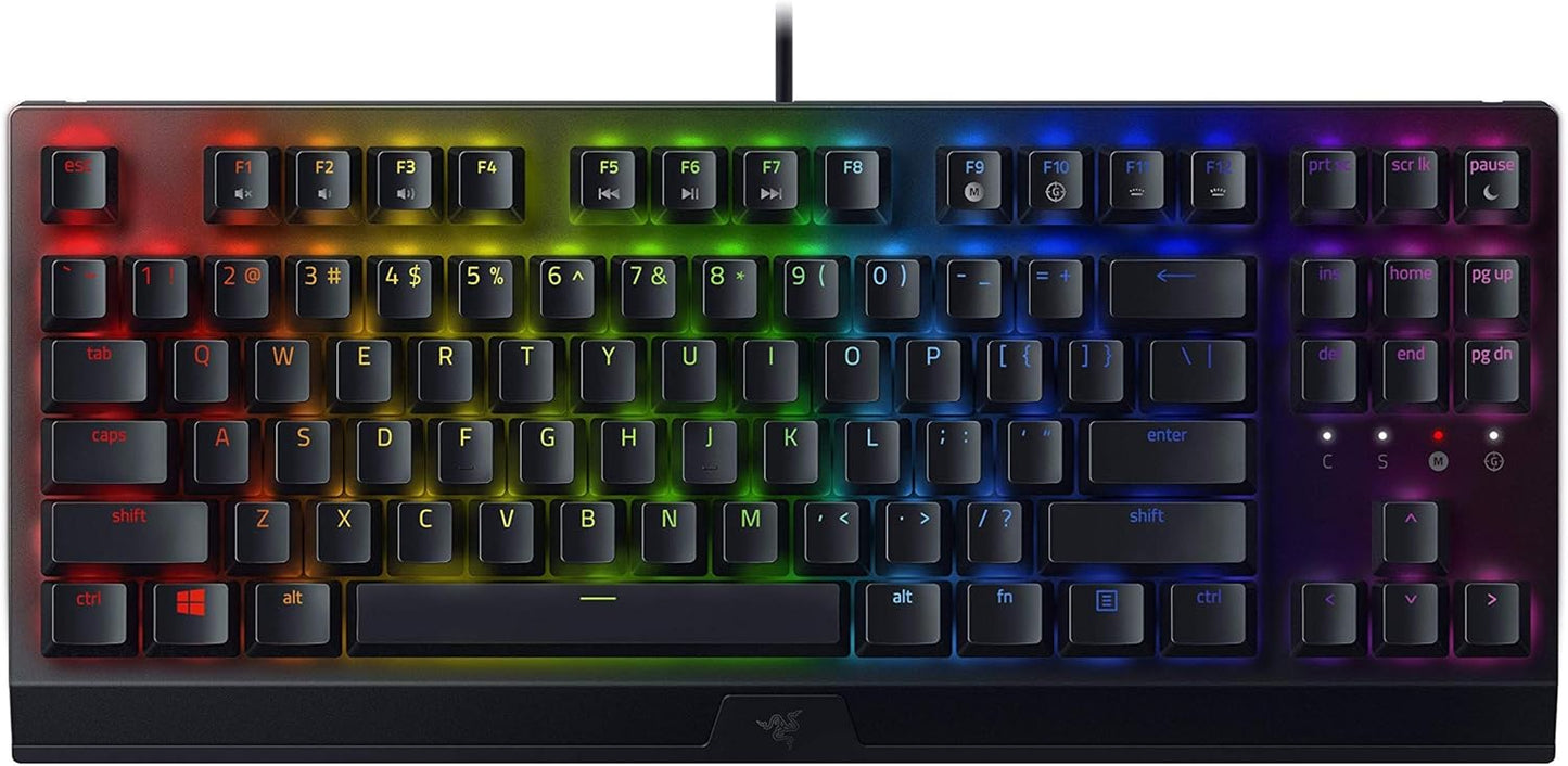 Razer BlackWidow V3 Tenkeyless Mechanical Gaming Keyboard: Razer Mechanical Switches - Chroma RGB Lighting - Compact Form Factor - Programmable Macro Functionality - USB Passthrough