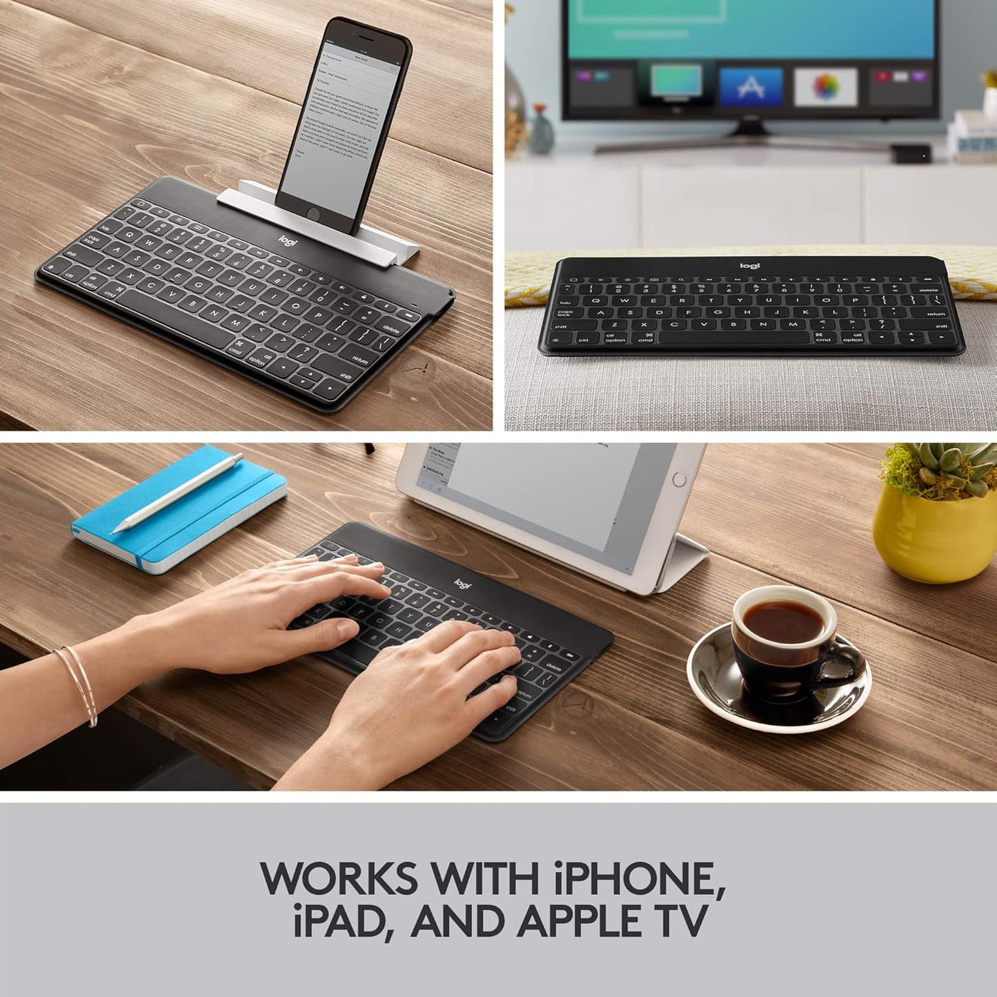 Logitech Keys-to-Go Ultra-Portable, Stand-Alone Keyboard COMPATIBLE DEVICES all iOS devices including iPad, iPhone and Apple TV