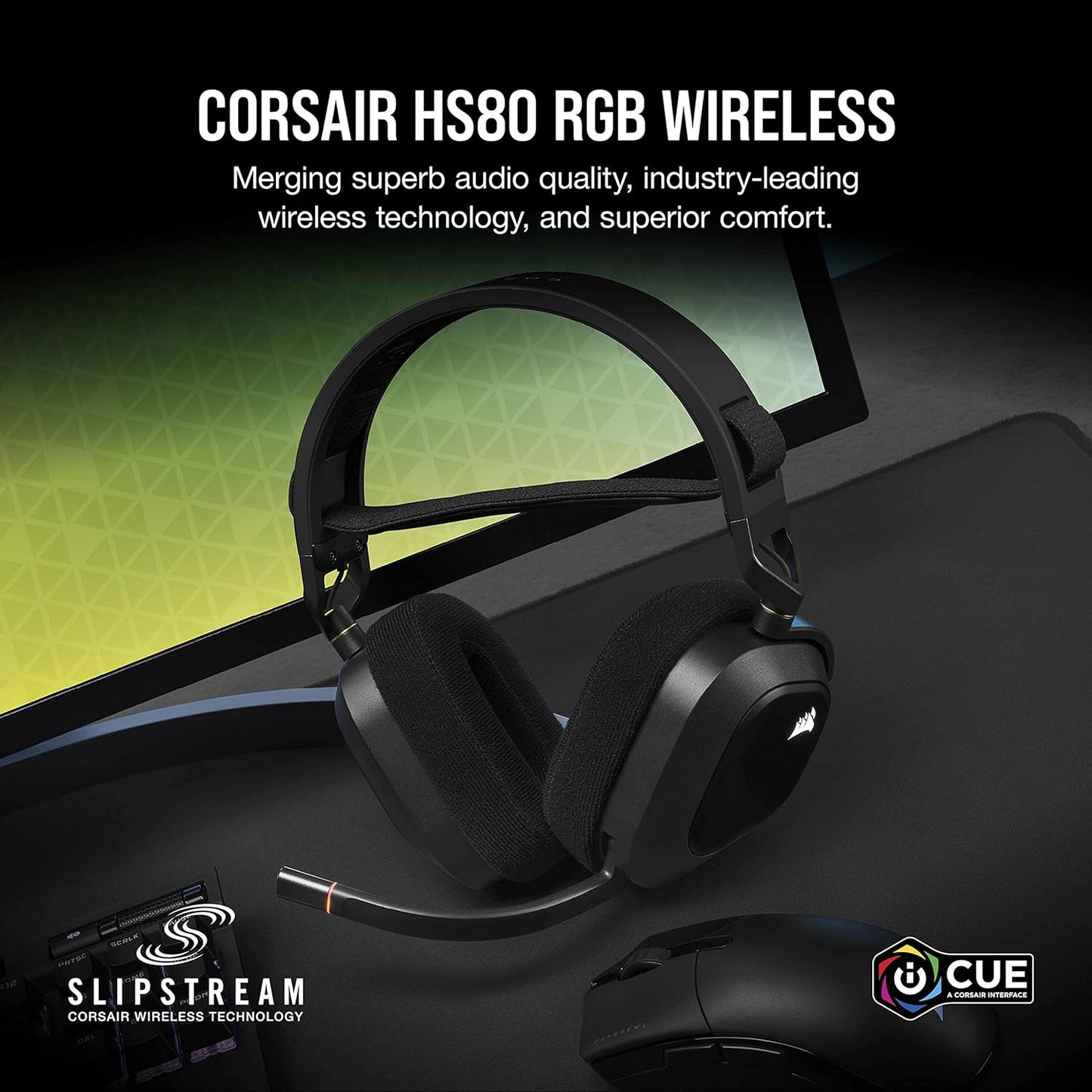 CORSAIR HS80 RGB Wireless Premium Gaming Headset- Carbon