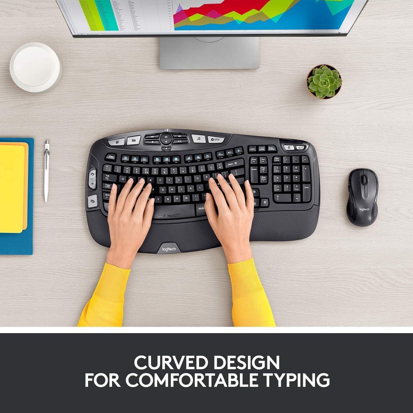 Logitech Wireless Wave Combo Mk550 With Keyboard and Laser Mouse