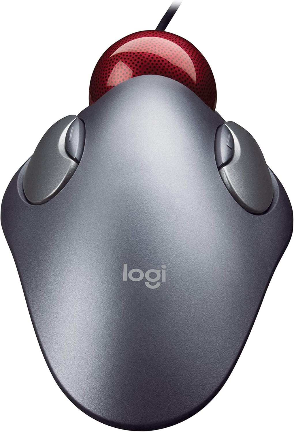 Logitech Trackman Marble Trackball – Wired USB Ergonomic Mouse for Computers, with 4 Programmable Buttons, Dark Gray