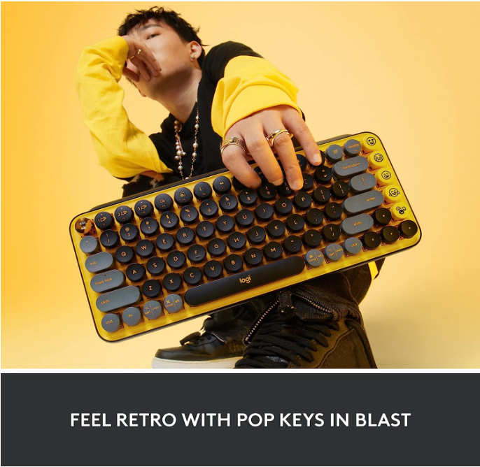Logitech POP Keys Mechanical Wireless Keyboard  - Blast Yellow