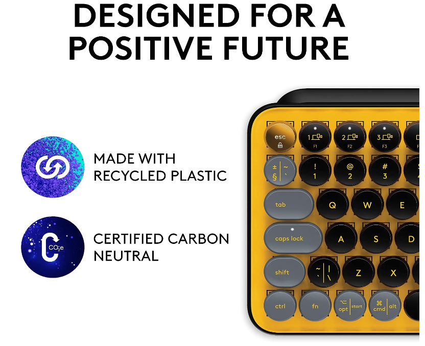 Logitech POP Keys Mechanical Wireless Keyboard  - Blast Yellow