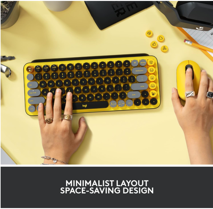 Logitech POP Keys Mechanical Wireless Keyboard  - Blast Yellow
